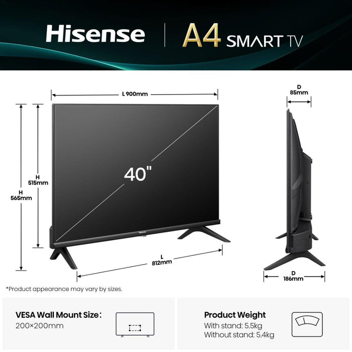 EAN 6942351417998 - Hisense 40E4QT 101,6 cm (40") Full HD Smart TV Wifi Negro imagen 2