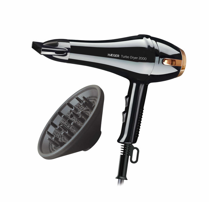 EAN 5608475040573 - Haeger Turbo Dryer 2000 secador 2000 W Negro, Cobre imagen 2