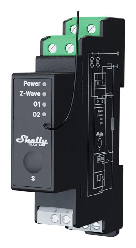 EAN 3800235269121 - Shelly Qubino Wave Pro 2PM​ alimentación del relé Negro imagen 1