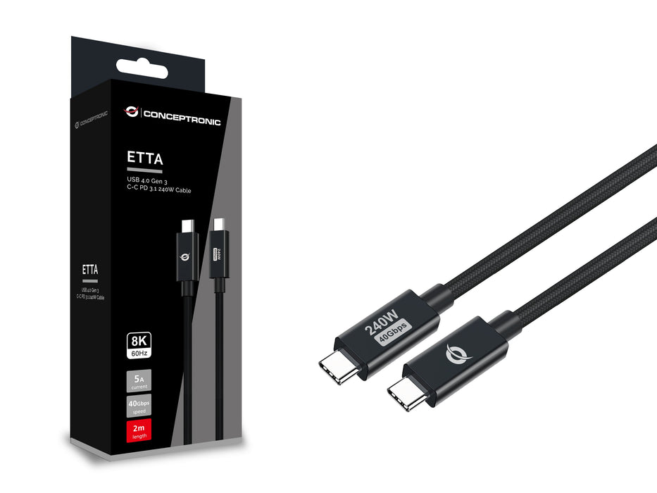 EAN 4015867237953 - Conceptronic ETTA04B20 cable USB USB4 Gen 3x2 2 m USB C Negro imagen 3