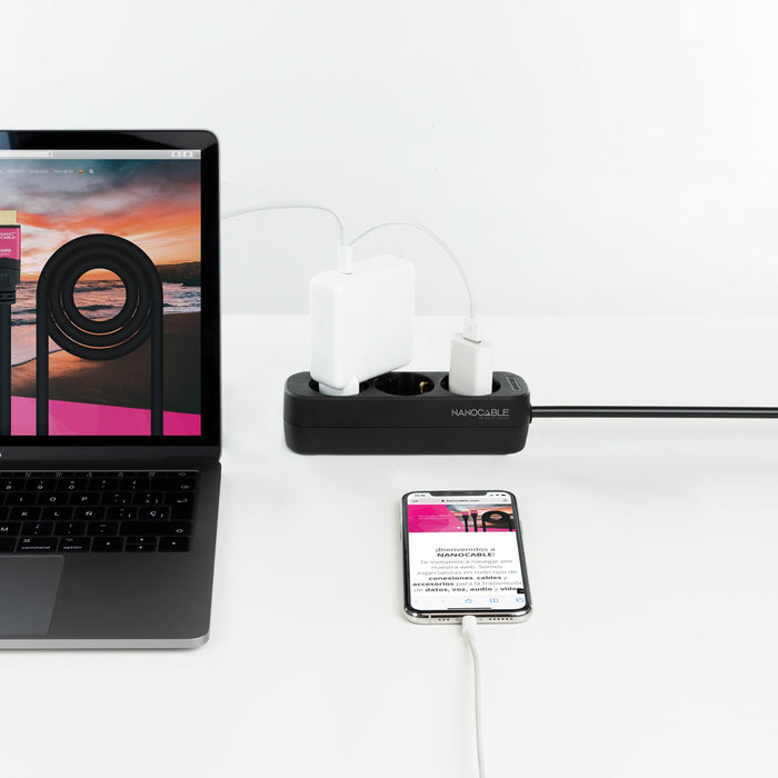 EAN 8433281013988 - Nanocable 10.38.0003-NS-BK base múltiple 1,4 m 3 salidas AC Interior imagen 4