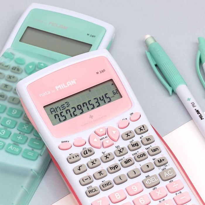 EAN 8411574090250 - Milan M240 calculadora Bolsillo Calculadora científica Rosa, Blanco imagen 4