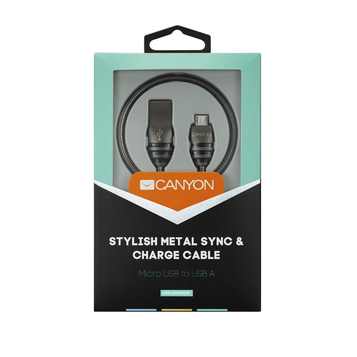 EAN 5291485004026 - Canyon CNS-USBM5DG cable USB USB 2.0 1 m USB A Micro-USB A Negro, Gris imagen 3
