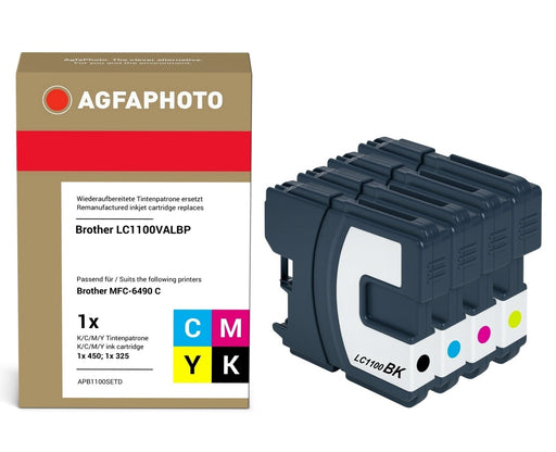 EAN 4250164824943 - AgfaPhoto LC980/1100 cartucho de tinta 4 pieza(s) Compatible Rendimiento estándar Negro, Cian, Magenta, A imagen 1