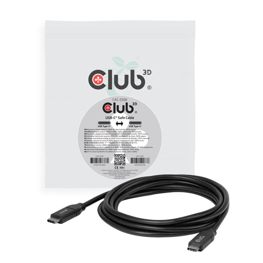 EAN 8719214473860 - CLUB3D CAC-2506 cable USB USB C 3 x USB C 0 Gbit/s Negro imagen 1