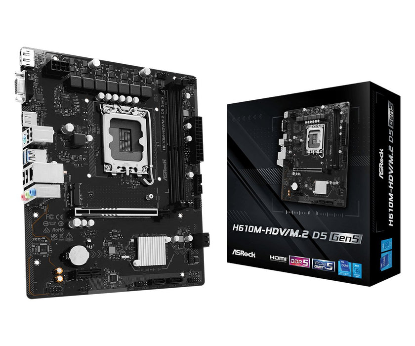 EAN 4711581492431 - Asrock H610M-HDV/M.2 D5 Gen5 Intel H610 LGA 1700 micro ATX imagen 1