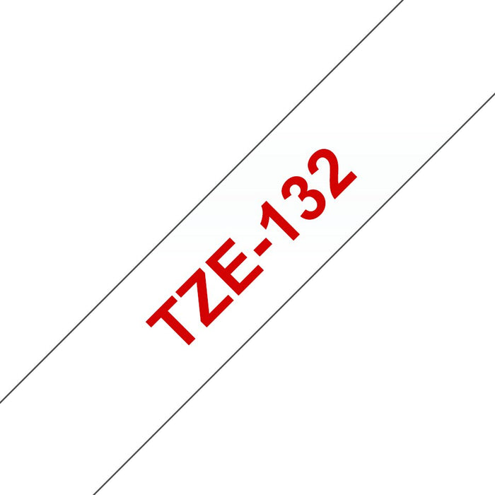 EAN 4977766684842 - Brother TZE-132 cinta para impresora de etiquetas Rojo sobre transparencia imagen 1