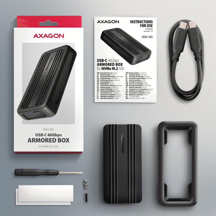 EAN 8595247909473 - Axagon EEM2-40G caja para disco duro externo Caja externa para unidad de estado sólido (SSD) Negro M.2 imagen 12