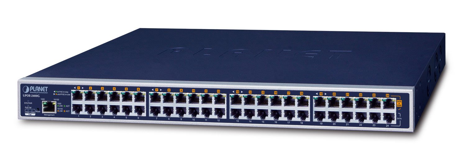 EAN 4711605282369 - PLANET UPOE-2400G switch Gigabit Ethernet (10/100/1000) Energía sobre Ethernet (PoE) Azul imagen 1