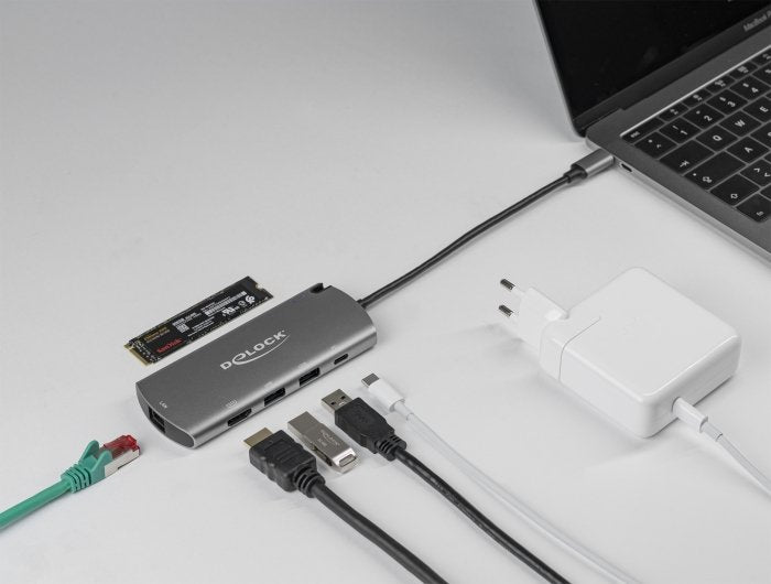 EAN 4043619877676 - DeLOCK 87767 base para portátil y replicador de puertos Alámbrico USB 3.2 Gen 1 (3.1 Gen 1) Type-C Gris imagen 3