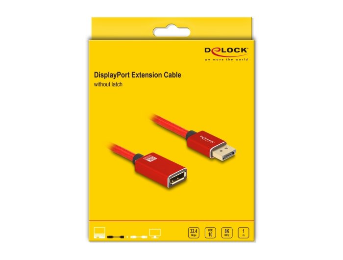 EAN 4043619810819 - DeLOCK 81081 cable DisplayPort 1 m Rojo imagen 3