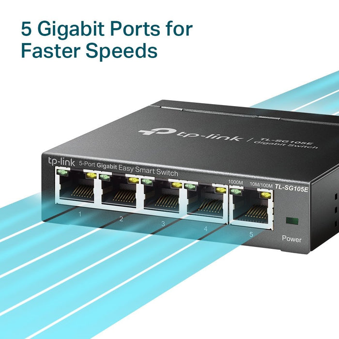 EAN 1210002616836 - TP-Link TL-SG105E switch Gestionado L2 Gigabit Ethernet (10/100/1000) Negro imagen 4
