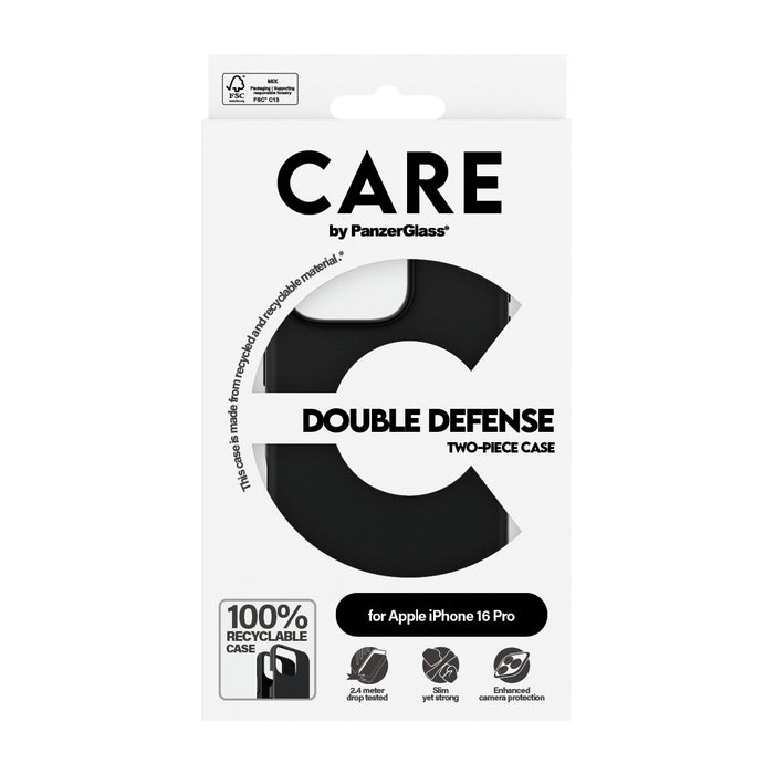 EAN 5715685003967 - PanzerGlass CARE™ by ® Double Defense Case Black iPhone 16 Pro funda para teléfono móvil Negro imagen 3