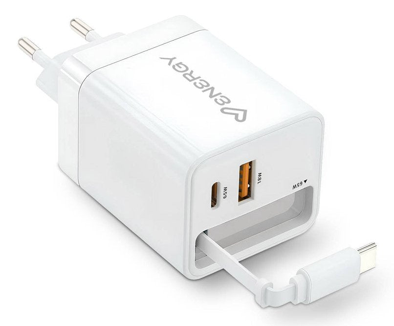EAN 8432426500895 - Energy Sistem Retractable Charger Universal Blanco Corriente alterna Interior imagen 3