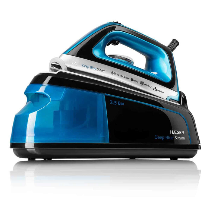 EAN 5608475030772 - Haeger SG-22B.001A estación plancha al vapor 2250 W 1,2 L Suela de cerámica Negro, Azul, Acero imagen 1