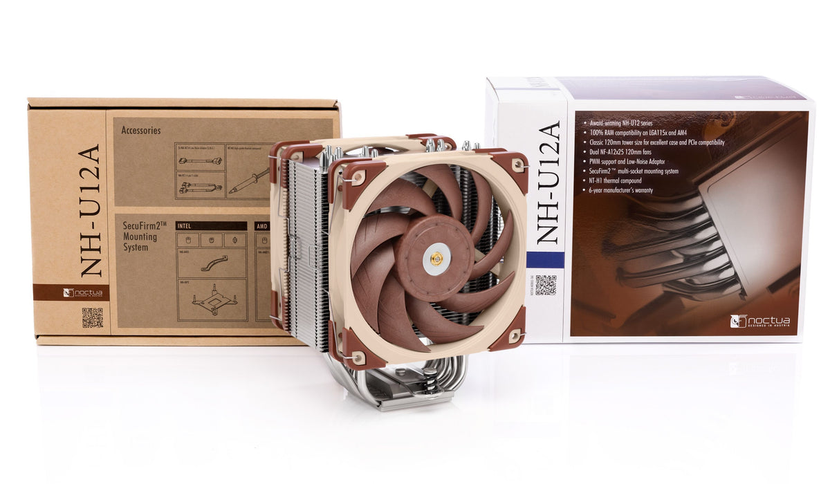 EAN 9010018000160 - Noctua NH-U12A sistema de refrigeración para ordenador Procesador Enfriador 12 cm Beige, Marrón, Plata 1  imagen 4