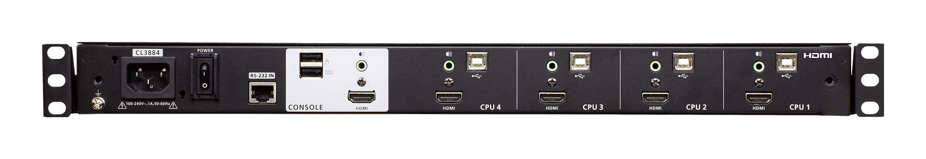 EAN 4710469345821 - ATEN CL3884NW consola de rack 47 cm (18.5") 1920 x 1080 Pixeles Metal Negro 1U imagen 2