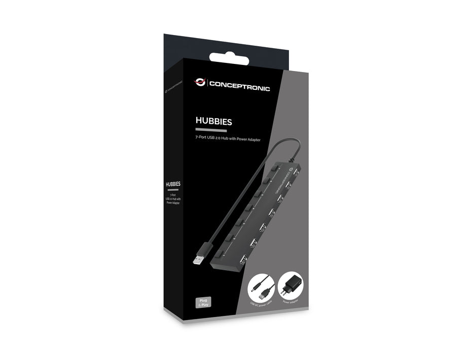 EAN 4015867226322 - Conceptronic HUBBIES08BP hub de interfaz USB 2.0 480 Mbit/s Negro imagen 3