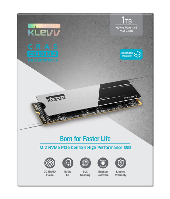 EAN 4895194901617 - Klevv CRAS C910 1 TB M.2 PCI Express 4.0 NVMe TLC 3D NAND imagen 12