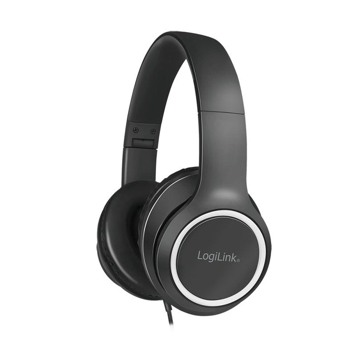 EAN 4052792063097 - LogiLink HS0053 auricular y casco Auriculares Alámbrico Diadema Llamadas/Música Negro, Plata imagen 1
