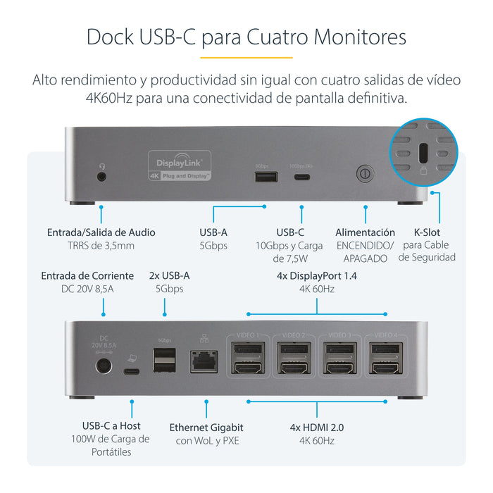 EAN 0065030876278 - StarTech.com DK31C4DPPDUE base para portátil y replicador de puertos Alámbrico USB 3.2 Gen 2 (3.1 Gen 2)  imagen 9