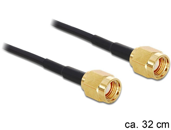 EAN 4043619884759 - DeLOCK 88475 cable coaxial 0,32 m RP-SMA Oro, Negro imagen 1