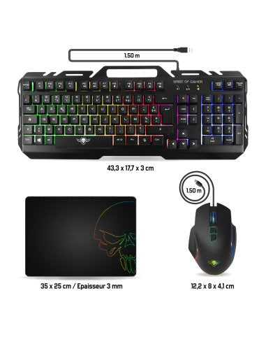 EAN 3700104445741 - Spirit of Gamer PRO MK5 teclado Ratón incluido Juego USB AZERTY Francés Negro imagen 4