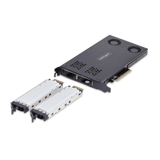 EAN 0065030904650 - StarTech.com 2M2-REMOVABLE-PCIE panel bahía disco duro Placa de bus común o backplane Negro imagen 2