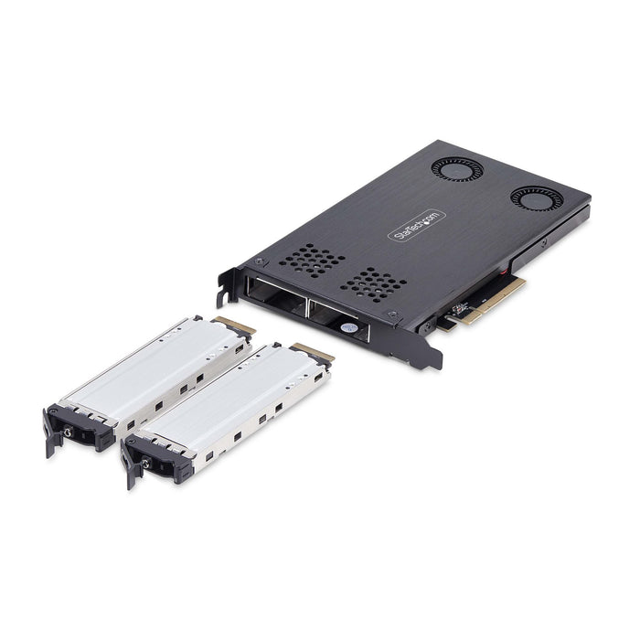 EAN 0065030904650 - StarTech.com 2M2-REMOVABLE-PCIE panel bahía disco duro Placa de bus común o backplane Negro imagen 2