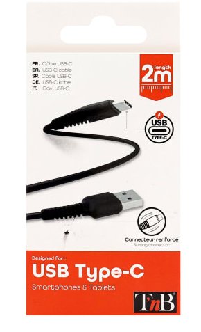 EAN 3303170093085 - T'nB TCUSB02BK cable USB 2 m USB C USB A 18 W Negro imagen 4