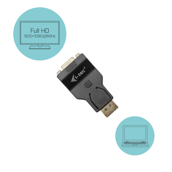 EAN 8595611703300 - i-tec DP2VGAADA cambiador de género para cable Negro imagen 3