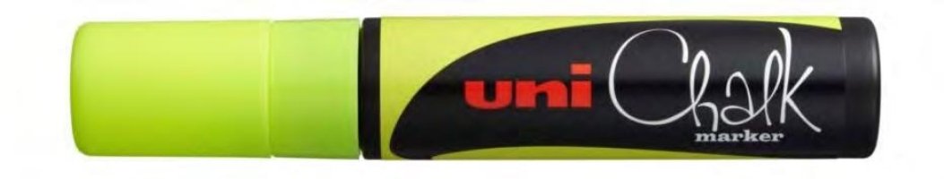EAN 4902778170267 - Uni-Ball ChalkGlass Chalk marcador de tiza Grueso Amarillo imagen 1