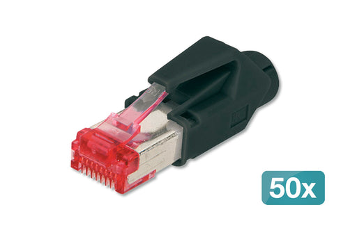 EAN 4016032494966 - Digitus A-MO6-8-8-HRS-50 conector RJ-45 Negro, Rojo imagen 1