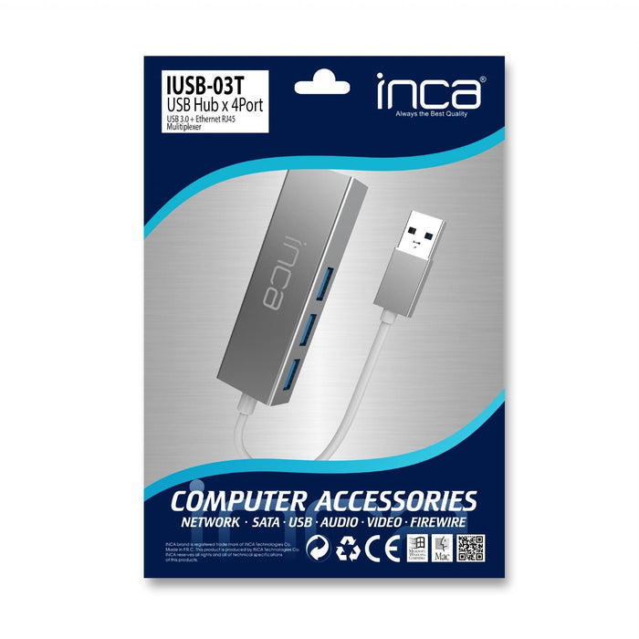 EAN 8681949014253 - Inca IUSB-03T hub de interfaz USB 3.2 Gen 1 (3.1 Gen 1) Type-A Aluminio imagen 5