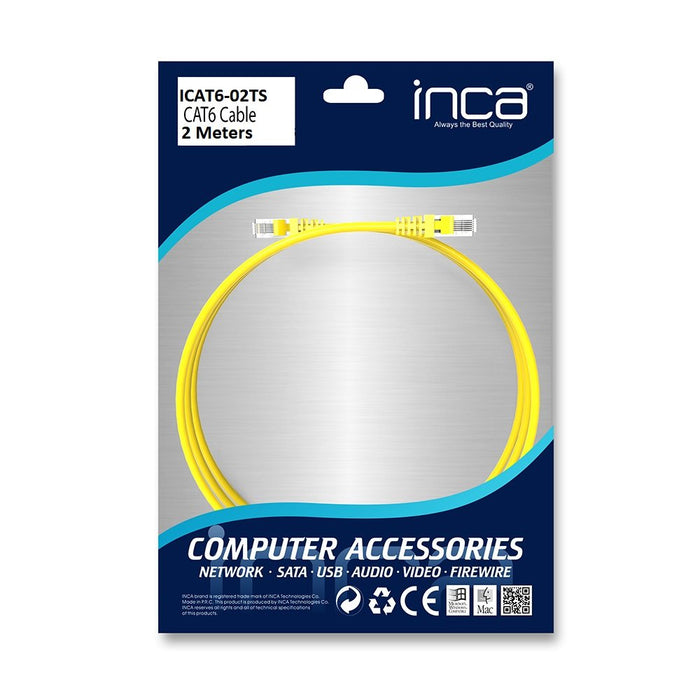 EAN 4255698263114 - Inca CAT6 RJ45 2 m cable de red Amarillo U/UTP (UTP) imagen 7