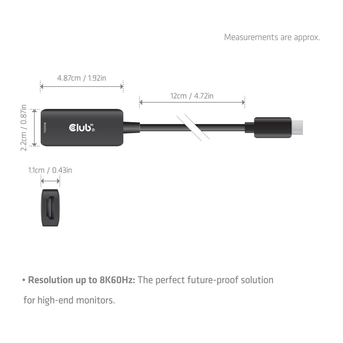 EAN 8719214473815 - CLUB3D CAC-2505 adaptador de cable de vídeo 0,12 m USB Tipo C HDMI + USB Negro imagen 3