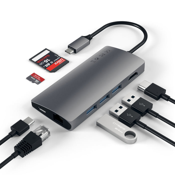 EAN 0879961007140 - Satechi Multi-Port Adapter V2 Dock st. USB 3.2 Gen 1 (3.1 Gen 1) Type-C Gris imagen 3
