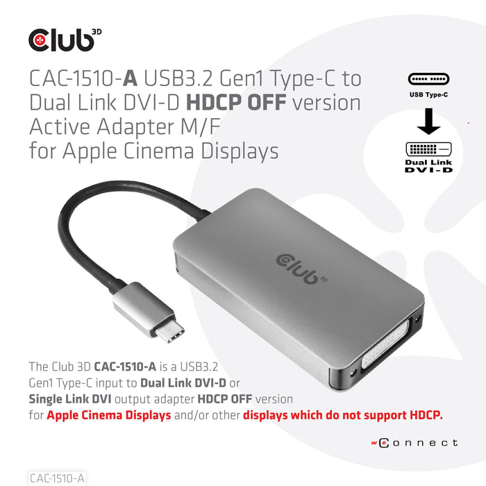 EAN 8719214471651 - CLUB3D CAC-1510-A adaptador de cable de vídeo 0,25 m USB Tipo C DVI-D Gris imagen 4