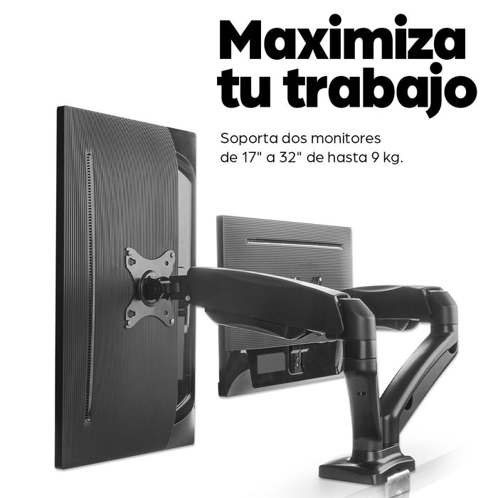 EAN 766623462501 - Manhattan 462501 soporte para monitor 81,3 cm (32") Escritorio Negro imagen 14