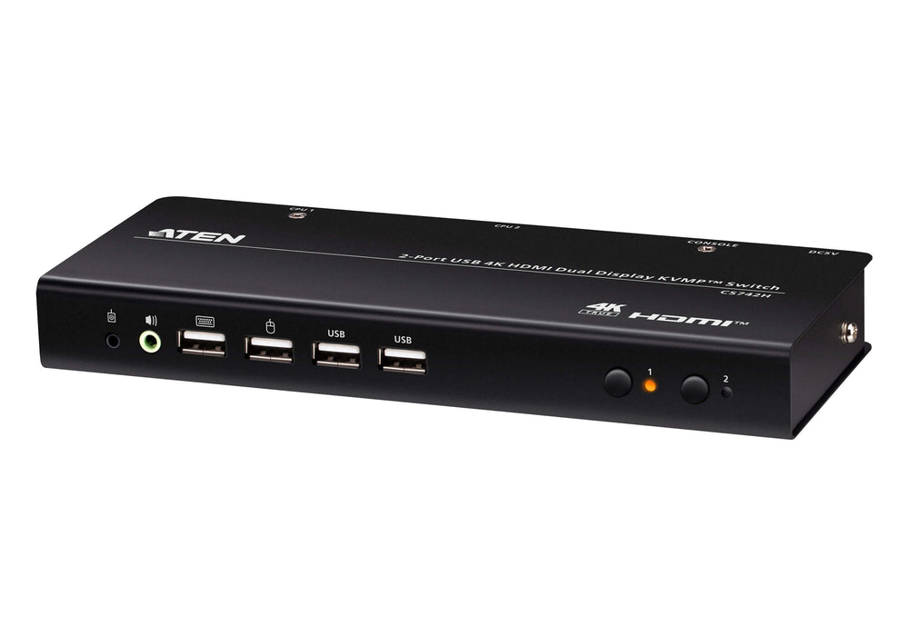 EAN 4710469349874 - ATEN CS742H interruptor KVM Negro imagen 1