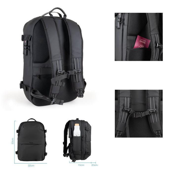 EAN 8433281017108 - TooQ TQBP-V101-BK mochila Mochila de viaje Negro Nylon imagen 3