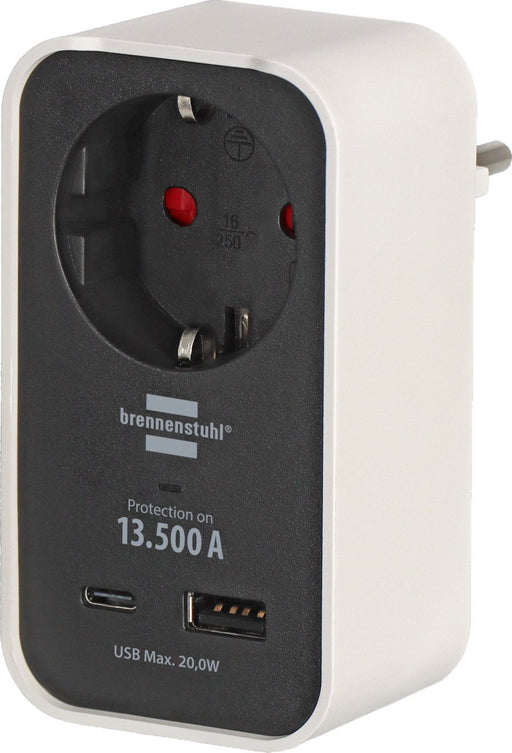 EAN 4007123696147 - Brennenstuhl 1508270 adaptador de enchufe eléctrico Tipo F Negro, Blanco imagen 1