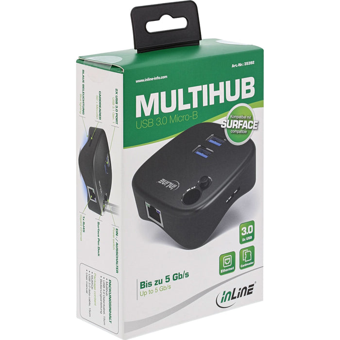 EAN 4043718271078 - InLine 35392 hub de interfaz USB 3.2 Gen 1 (3.1 Gen 1) Type-A 5000 Mbit/s Negro imagen 6