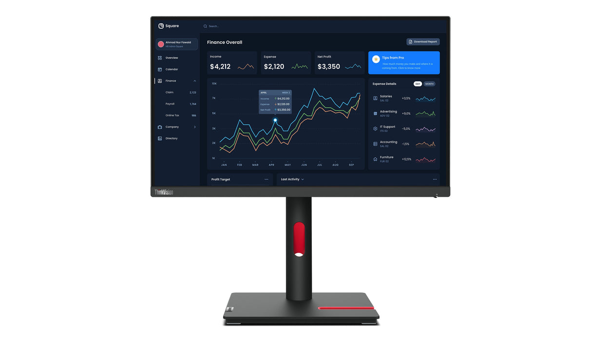 EAN 0196380286032 - Lenovo ThinkVision T22i-30 LED display 54,6 cm (21.5") 1920 x 1080 Pixeles Full HD Negro imagen 2