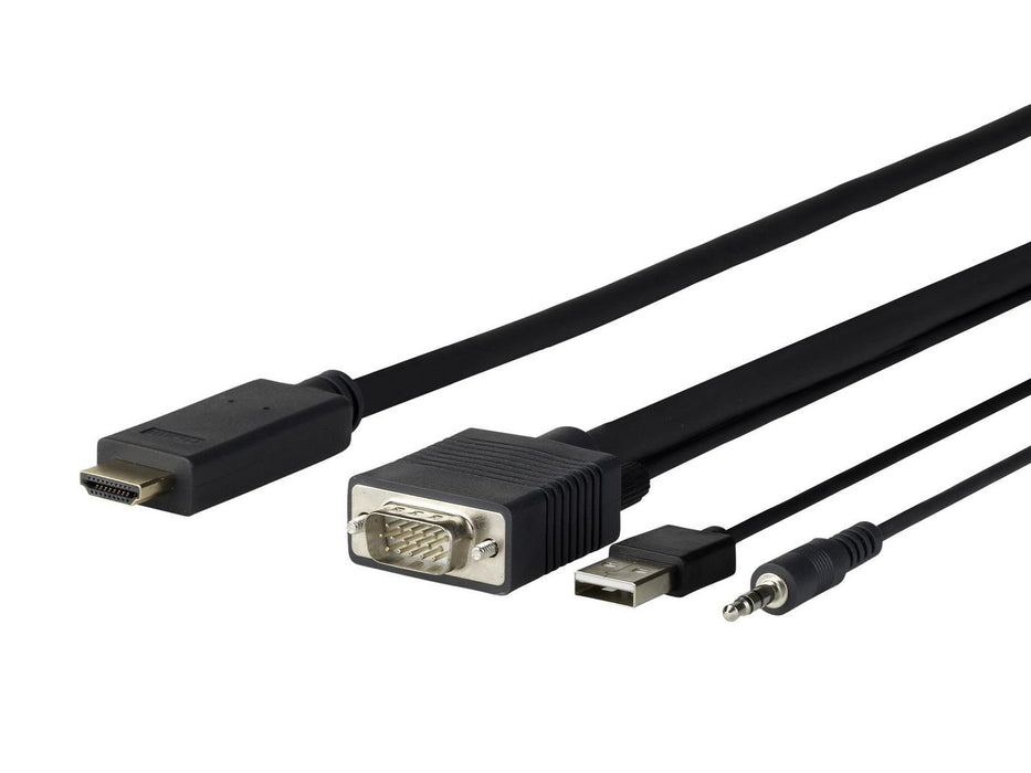 EAN 5712505592793 - Vivolink PROVGAHDMI5 adaptador de cable de vídeo 5 m HDMI VGA (D-Sub) + 3.5mm + USB Type-A Negro imagen 1