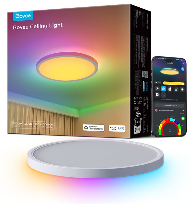 EAN 6974316994206 - Govee 30cm RGBWW + RGBIC Smart Luz de techo inteligente Wi-Fi/Bluetooth 28 W imagen 1