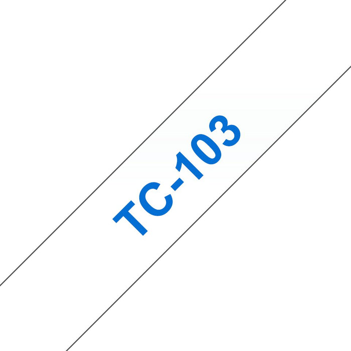 EAN 4977766050500 - Brother TC-103 cinta para impresora de etiquetas Azul sobre transparente imagen 1