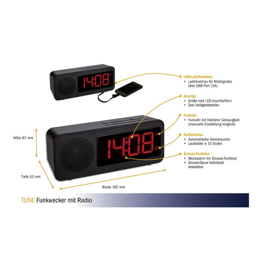 EAN 4009816032270 - TFA-Dostmann 60.2546.01 despertador Reloj despertador digital Negro imagen 2