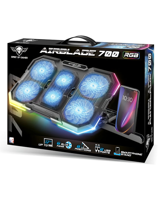 EAN 3700104436312 - Spirit of Gamer SOG-VE700RGB almohadilla fría 25,4 cm (10") Negro imagen 2