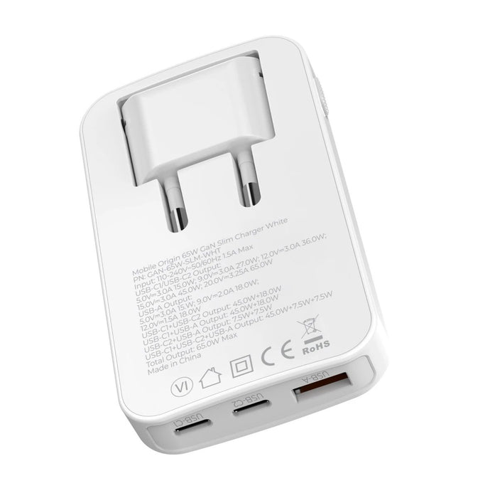 EAN 8594215991786 - Mobile Origin GAN-65W-SLM-WHT cargador de dispositivo móvil Universal Blanco USB Carga rápida Interior imagen 6